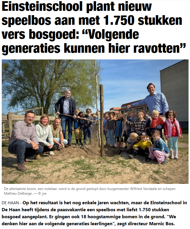 speelbos natuur school De Haan basisonderwijs